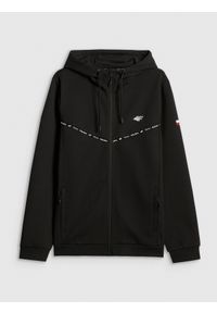 4f - 4F Bluza kibica z kapturem męska - czarna M. Okazja: na co dzień. Typ kołnierza: kaptur. Kolor: czarny. Wzór: nadruk. Styl: casual, sportowy #1