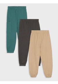 Sinsay - Spodnie dresowe 3 pack - zielony. Kolor: zielony. Materiał: dresówka