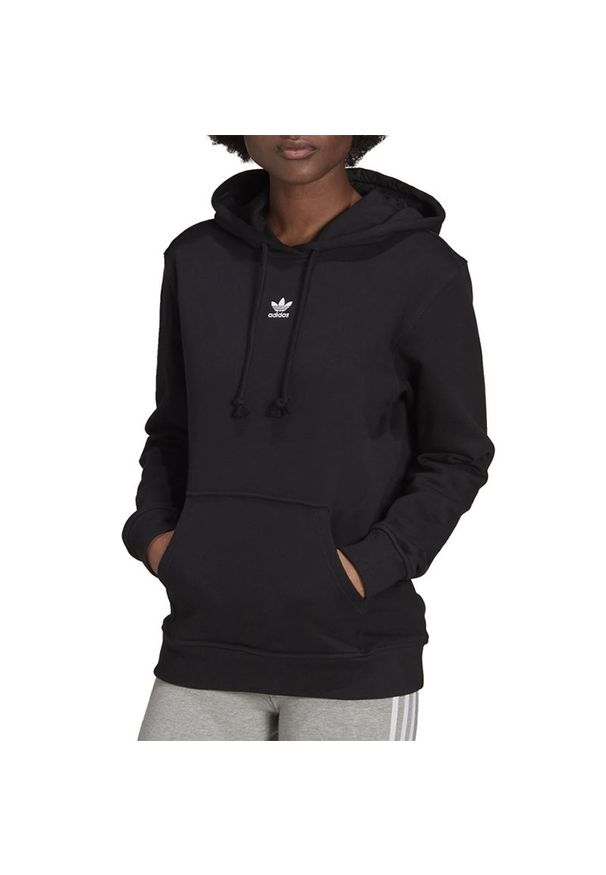 Adidas - Bluza adidas Originals Adicolor Essentials Hoodie H06619 - czarna. Kolor: czarny. Materiał: bawełna. Wzór: aplikacja. Styl: klasyczny