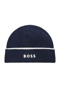 BOSS - Czapka Boss. Kolor: niebieski