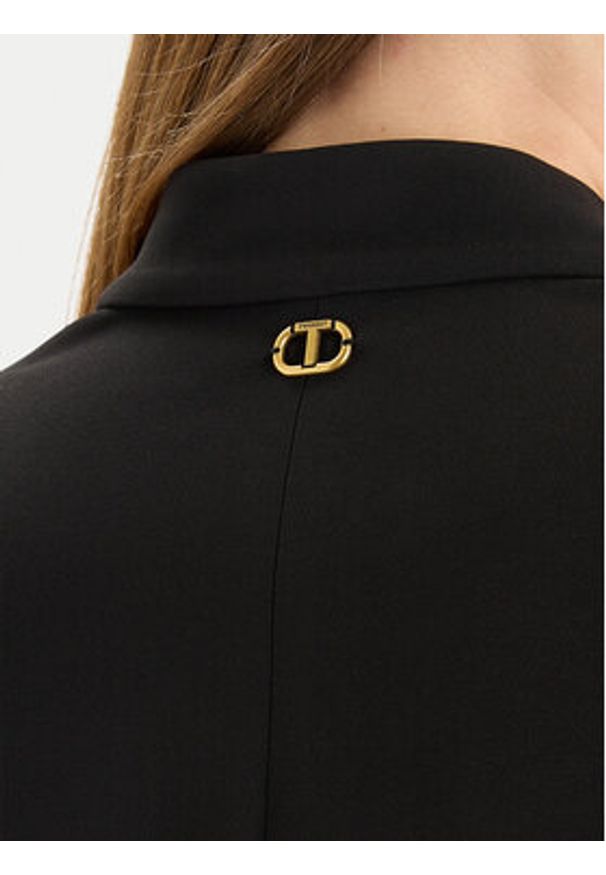 TwinSet - TWINSET Marynarka 252TT2400 Czarny Wide Fit. Kolor: czarny. Materiał: syntetyk