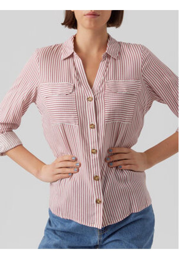 Vero Moda Koszula Bumpy 10275283 Różowy Regular Fit. Kolor: różowy. Materiał: wiskoza