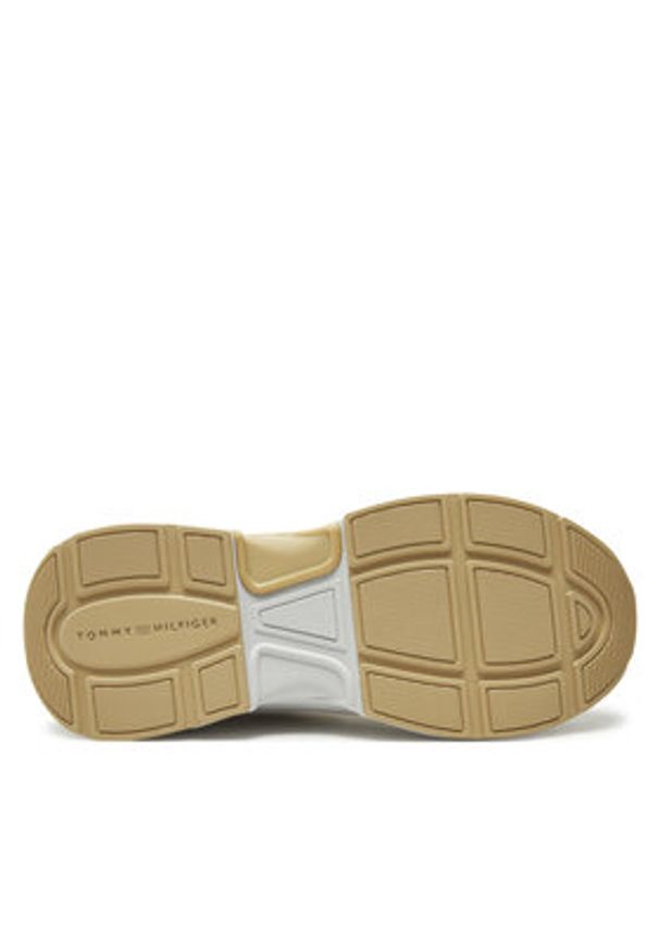 TOMMY HILFIGER - Tommy Hilfiger Sneakersy Th Chunky Feminine Runner FW0FW08616 Écru. Materiał: zamsz, skóra