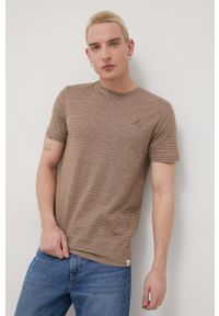 Only & Sons t-shirt bawełniany kolor brązowy wzorzysty. Kolor: brązowy. Materiał: bawełna
