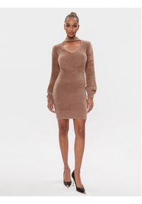 Guess Sukienka dzianinowa W3BK0Z Z3BS0 Brązowy Slim Fit. Kolor: brązowy. Materiał: syntetyk #4