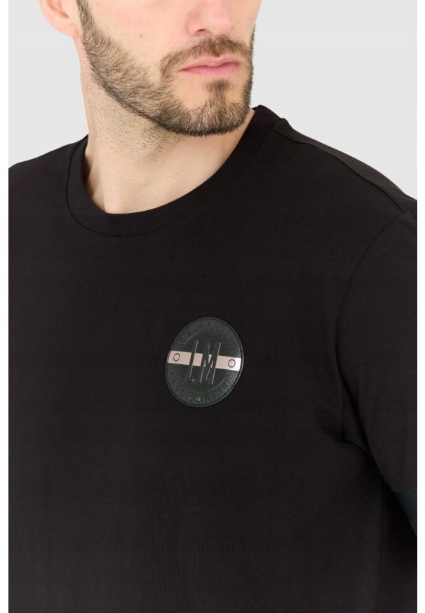 La Martina - LA MARTINA Czarny męski t-shirt Regular Fit, Rozmiar XXL. Kolor: czarny
