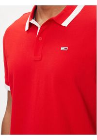 Tommy Jeans Polo DM0DM18313 Czerwony Regular Fit. Typ kołnierza: polo. Kolor: czerwony. Materiał: bawełna #3