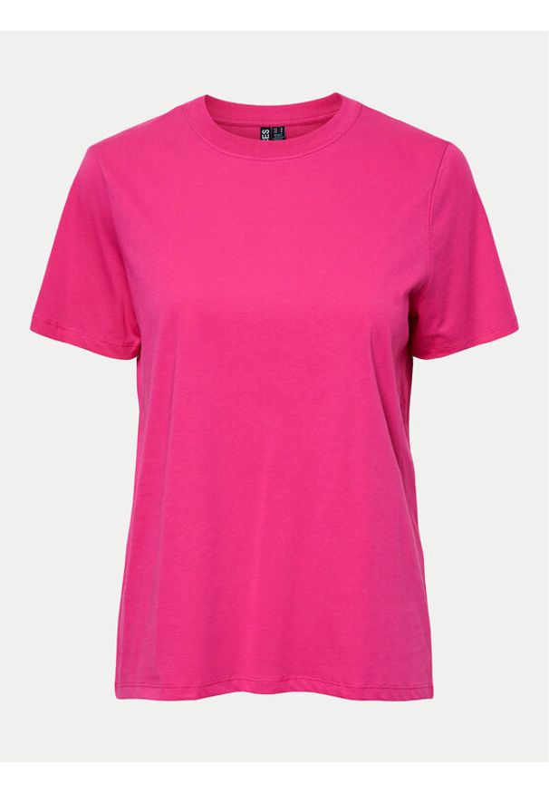 Pieces T-Shirt Ria 17140802 Różowy Regular Fit. Kolor: różowy. Materiał: bawełna