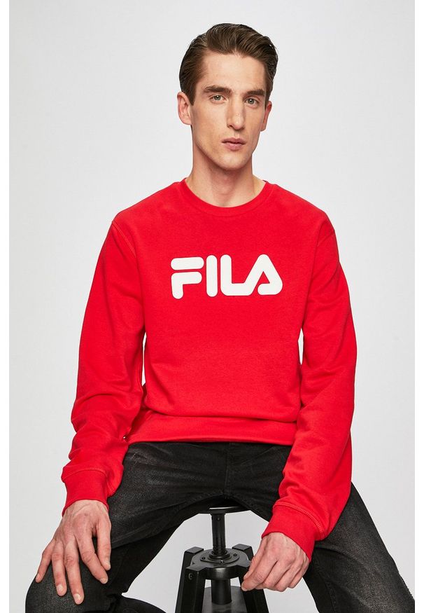 Fila - Bluza. Okazja: na co dzień. Kolor: czerwony. Wzór: nadruk. Styl: casual