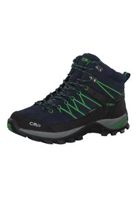Buty trekkingowe męskie CMP Rigel Mid Trekking. Wysokość cholewki: za kostkę. Zapięcie: sznurówki. Kolor: niebieski, czarny, zielony, wielokolorowy. Materiał: skóra, materiał, syntetyk, tkanina, zamsz. Szerokość cholewki: normalna. Sport: turystyka piesza