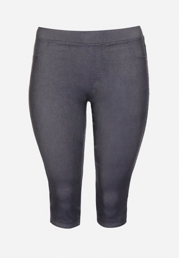 Born2be - Granatowe Spodnie z Bawełny o Kroju Capri Dolonissa. Okazja: na co dzień. Kolor: niebieski. Materiał: bawełna. Styl: młodzieżowy, elegancki, casual