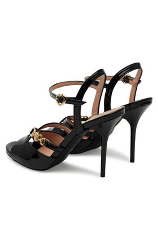 Love Moschino - LOVE MOSCHINO Sandały JA16089G1MIH0000 Czarny. Kolor: czarny. Materiał: skóra