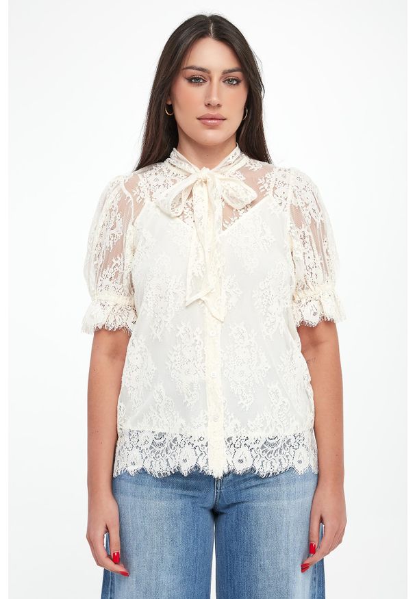 Twinset Milano - Koszula damska koronkowa TWINSET. Materiał: koronka