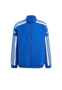 Adidas - Kurtka dziecięca adidas Squadra 21 Presentation. Kolor: niebieski, wielokolorowy, biały. Materiał: materiał. Sport: piłka nożna
