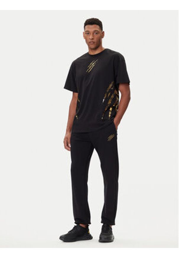 Plein Sport T-Shirt FAEC MTK8358 STE001N Czarny Loose Fit. Kolor: czarny. Materiał: bawełna. Styl: sportowy