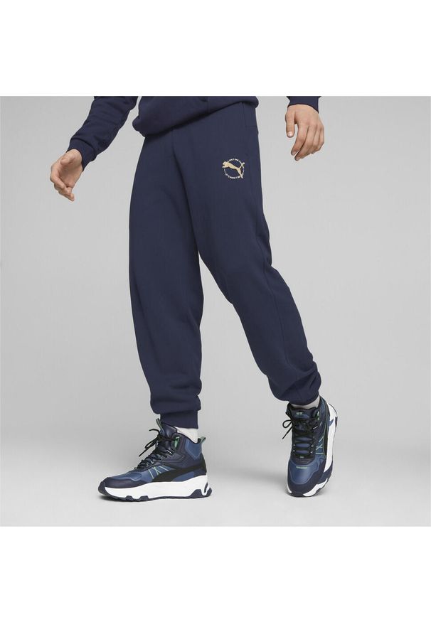Spodnie Puma Better Sportswear Sweat, Mężczyźni. Kolor: niebieski. Materiał: bawełna, materiał