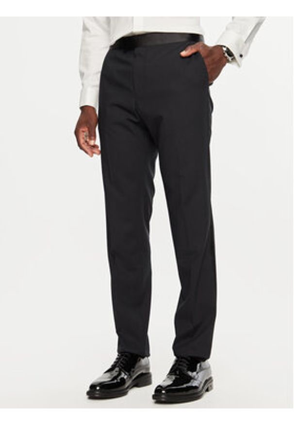 BOSS - Boss Garnitur H-Houston 50528109 Czarny Slim Fit. Kolor: czarny. Materiał: wełna
