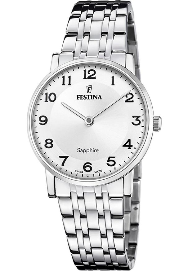 Zegarek damski Festina F20047-1 srebrny. Kolor: srebrny