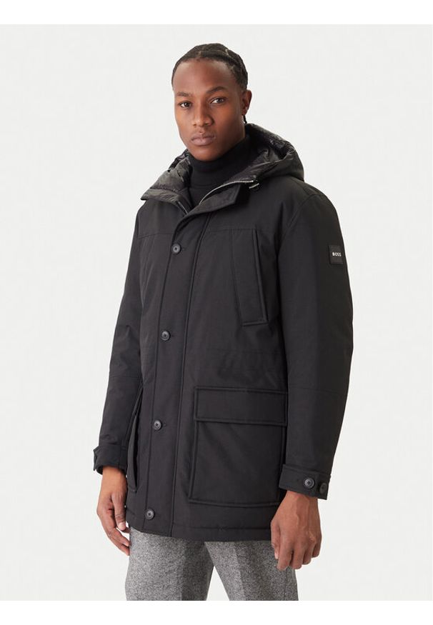 BOSS Kurtka puchowa H-Detoni 50540472 Czarny Regular Fit. Kolor: czarny. Materiał: syntetyk