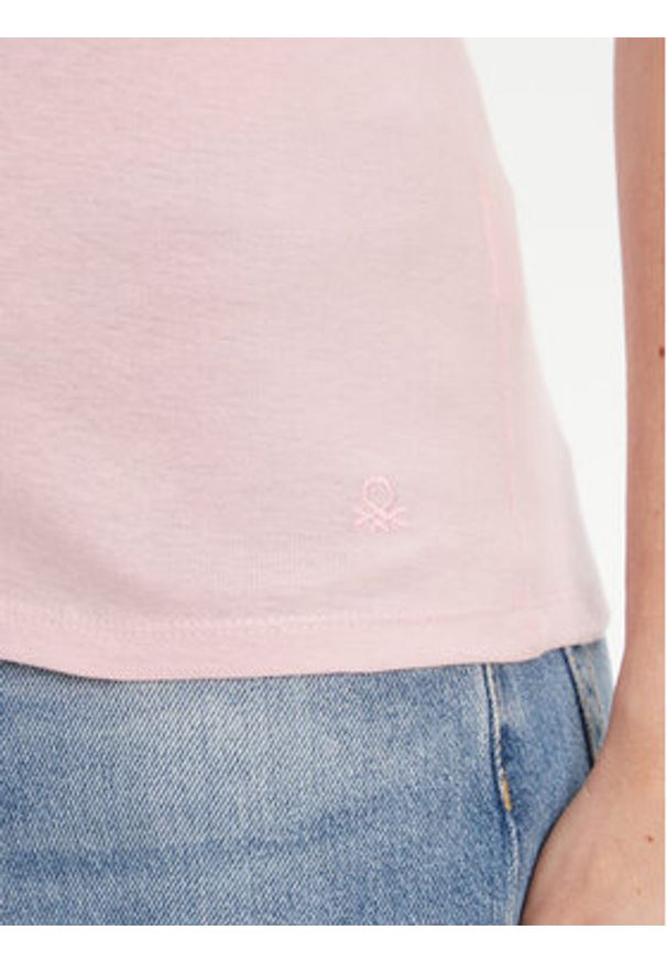 United Colors of Benetton - United Colors Of Benetton Bluzka 3GA2D400U Różowy Slim Fit. Kolor: różowy. Materiał: bawełna