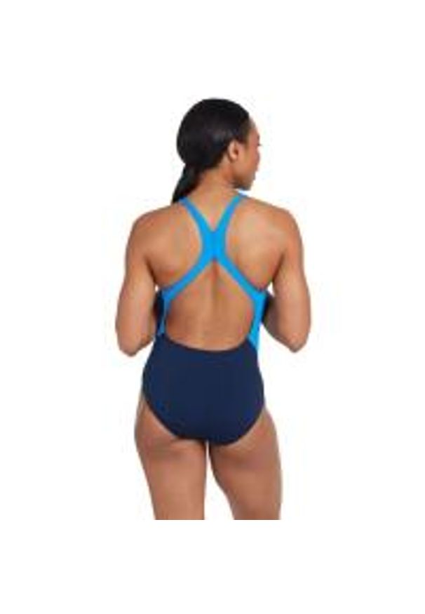 ZOGGS - Strój Kąpielowy Zoggs Eaton Flyback – Granatowy/Jasnoniebieski – Rozmiar 32. Kolor: niebieski