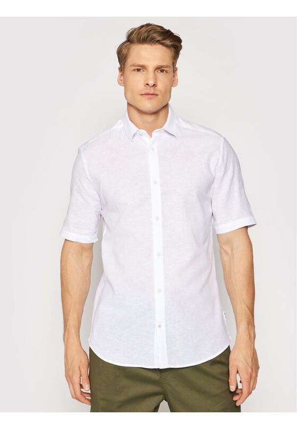 Only & Sons Koszula Caiden 22009885 Biały Slim Fit. Kolor: biały. Materiał: bawełna, len