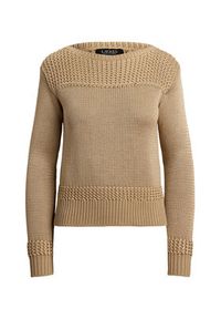 Lauren Ralph Lauren - LAUREN RALPH LAUREN Sweter 200909317005 Beżowy Relaxed Fit. Kolor: beżowy. Materiał: bawełna #5
