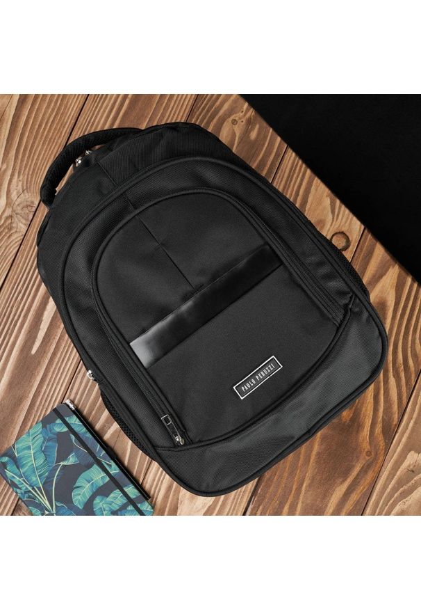 PAOLO PERUZZI - Paolo Peruzzi Plecak męski do pracy do szkoły czarny na laptopa T-120-BL. Kolor: czarny