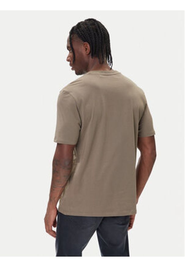 Hugo - HUGO T-Shirt Dero222 50466158 Beżowy Regular Fit. Kolor: beżowy. Materiał: bawełna