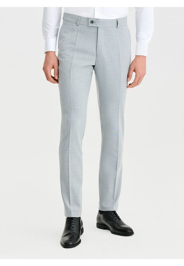Pako Lorente - PAKO LORENTE – Szare spodnie ganiturowe. Kolor: szary. Materiał: poliester, elastan, wiskoza. Wzór: gładki. Styl: elegancki, młodzieżowy