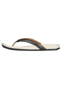 OLAIAN - Japonki damskie Olaian 950. Okazja: na plażę. Nosek buta: okrągły. Kolor: beżowy. Materiał: materiał, kauczuk. Wzór: paski. Styl: sportowy