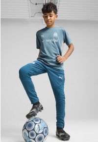 Puma - Młodzieżowa koszulka treningowa Olympique Marsylia PUMA Bold Blue Putty Beige. Kolor: wielokolorowy, beżowy, niebieski