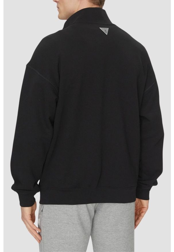 Guess - GUESS Czarna bluza męska Emis, Rozmiar S. Kolor: czarny. Materiał: bawełna, materiał. Styl: elegancki