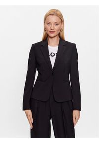 BOSS - Boss Marynarka 50490020 Czarny Slim Fit. Kolor: czarny. Materiał: wełna
