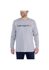 Koszulka sportowa męska z długim rękawem Carhartt. Okazja: na co dzień. Kolor: szary. Długość rękawa: długi rękaw. Długość: długie. Styl: sportowy. Sport: turystyka piesza #1