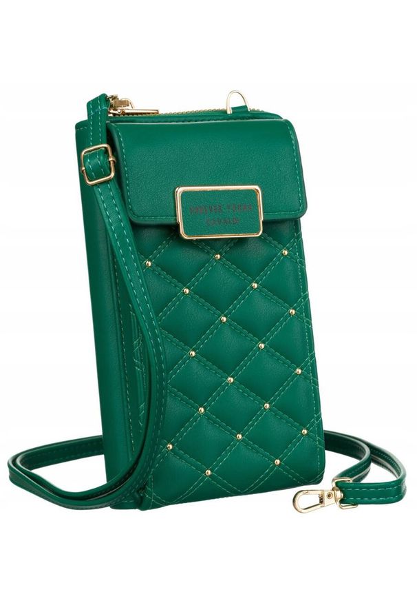 4U CAVALDI - Portfel listonoszka 2w1 4U Cavaldi zielona M-09. Kolor: zielony. Materiał: pikowane. Styl: elegancki