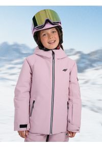 4f - 4F Kurtka snowboardowa membrana 8000 dziewczęca - różowa 140 (9-10 lat). Kolor: różowy. Materiał: poliester, materiał. Sezon: lato #1