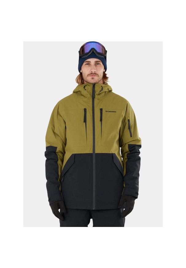 FUNDANGO - Kurtka Narciarska Męska Fundango Baily Eco Allmountain. Kolor: czarny, wielokolorowy, zielony. Sezon: zima. Sport: narciarstwo