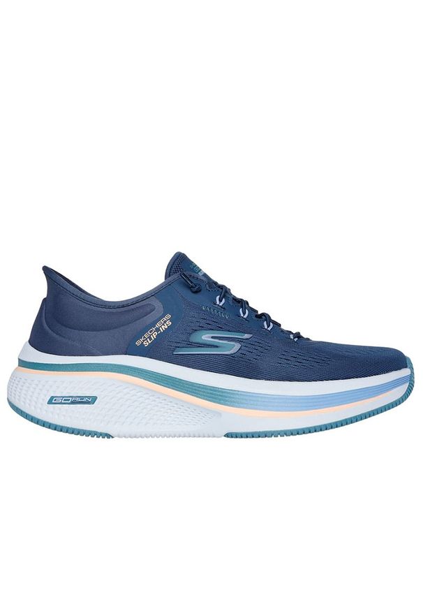 skechers - Buty damskie Skechers Go Run Elevate 2.0 - Banyan 129006NVTL - granatowe. Okazja: na spacer, na co dzień. Zapięcie: sznurówki. Kolor: niebieski. Materiał: materiał, syntetyk, guma. Szerokość cholewki: normalna. Wzór: aplikacja. Model: Skechers Sport. Sport: bieganie