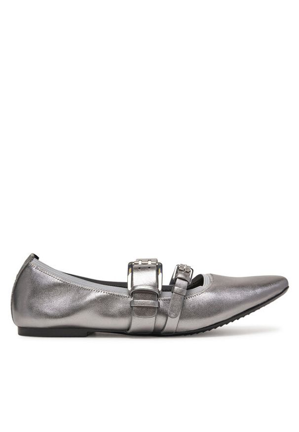 DKNY Baleriny Dade K1511477 Srebrny. Kolor: srebrny. Materiał: skóra