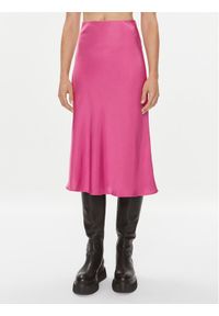 YAS Spódnica midi 26024213 Różowy Regular Fit. Kolor: różowy. Materiał: syntetyk