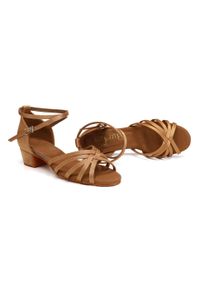 BURTAN - Buty damskie do tańca towarzyskiego i salsy Burtan Havana 3,5 cm. Kolor: brązowy. Sport: taniec