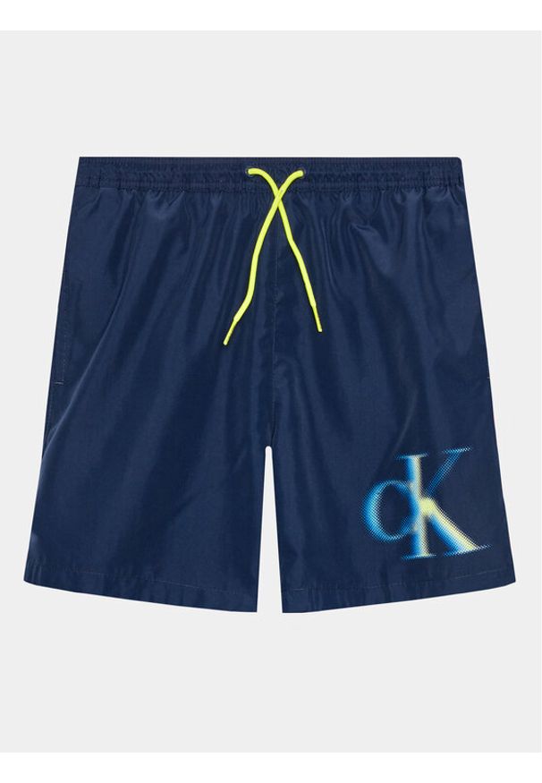 Calvin Klein Swimwear Szorty kąpielowe KV0KV00028 Granatowy Regular Fit. Kolor: niebieski. Materiał: syntetyk