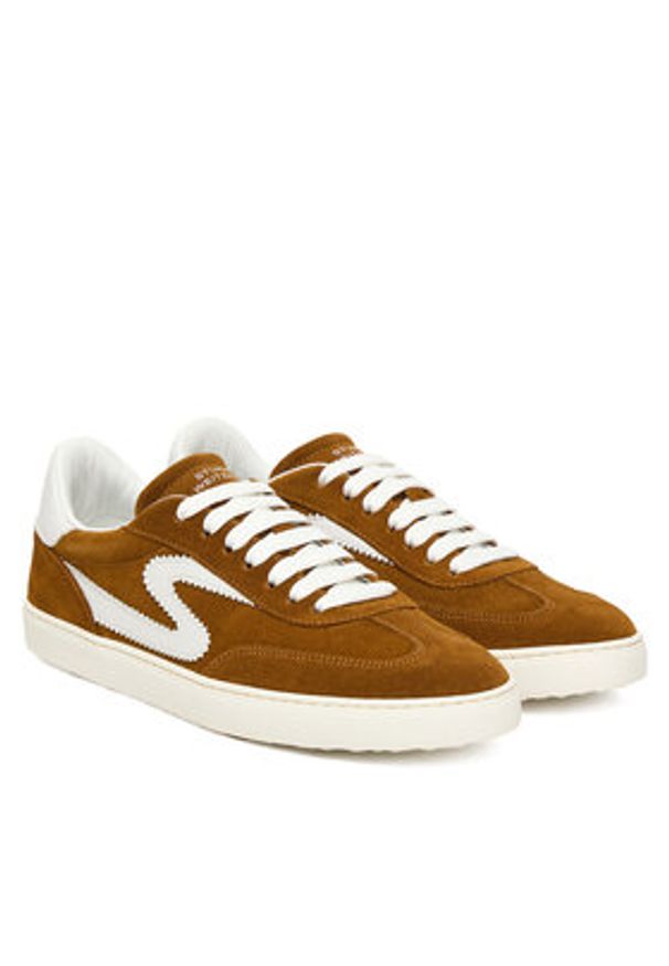 Stuart Weitzman Sneakersy Runaround SK928 XYP Brązowy. Kolor: brązowy. Materiał: zamsz, skóra