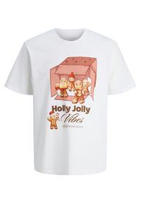 Jack & Jones T-Shirt Holiday Cartoon 12287550 Biały Relaxed Fit. Kolor: biały. Materiał: bawełna #4