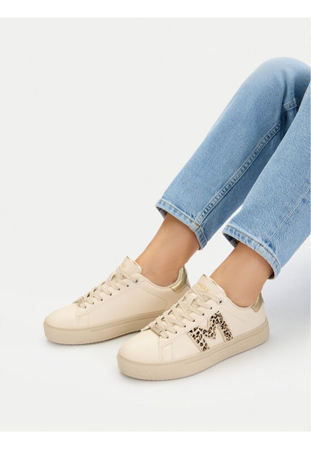 MEXX Sneakersy EO-MI001010861W Beżowy. Kolor: beżowy. Materiał: skóra