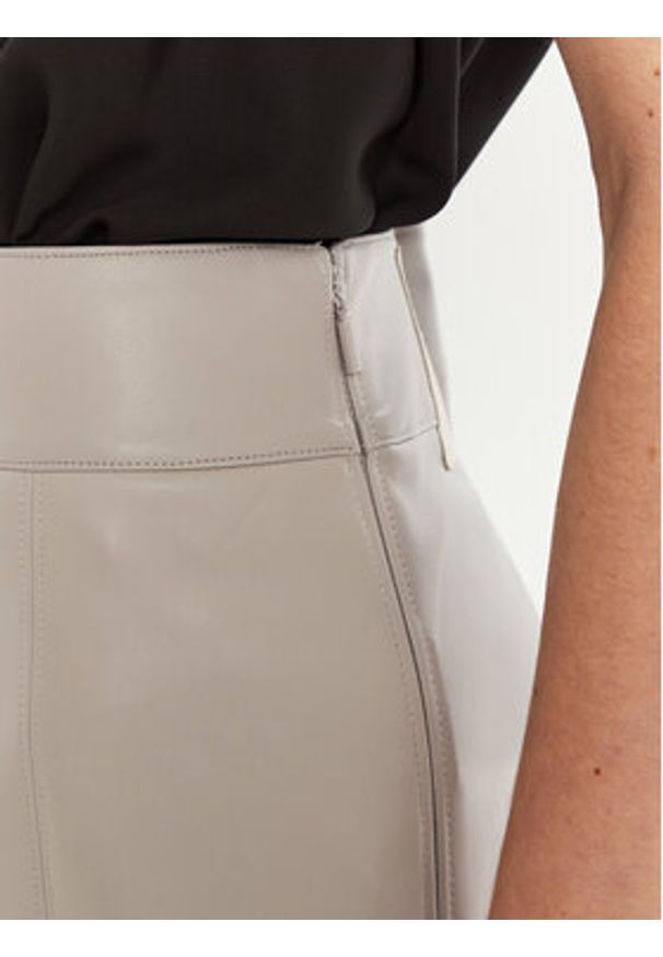 Max Mara Leisure Spódnica z imitacji skóry Marzia 2516771027 Szary Regular Fit. Kolor: szary. Materiał: skóra