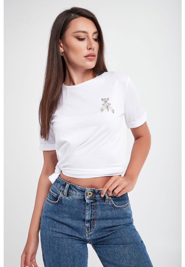 Patrizia Pepe - T-shirt PATRIZIA PEPE. Długość rękawa: krótki rękaw. Długość: krótkie