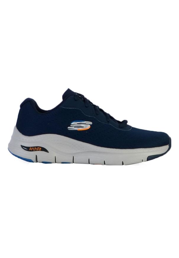 skechers - Buty do chodzenia męskie Skechers Archfit Infinity Cool. Zapięcie: sznurówki. Kolor: niebieski. Materiał: guma, materiał, tkanina, syntetyk. Szerokość cholewki: normalna. Sport: turystyka piesza