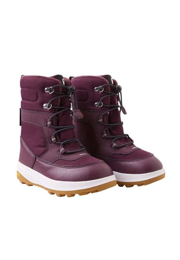 Buty zimowe dziecięce z membraną Reima Laplander 2.0. Kolor: czerwony, wielokolorowy, fioletowy, brązowy. Sezon: zima